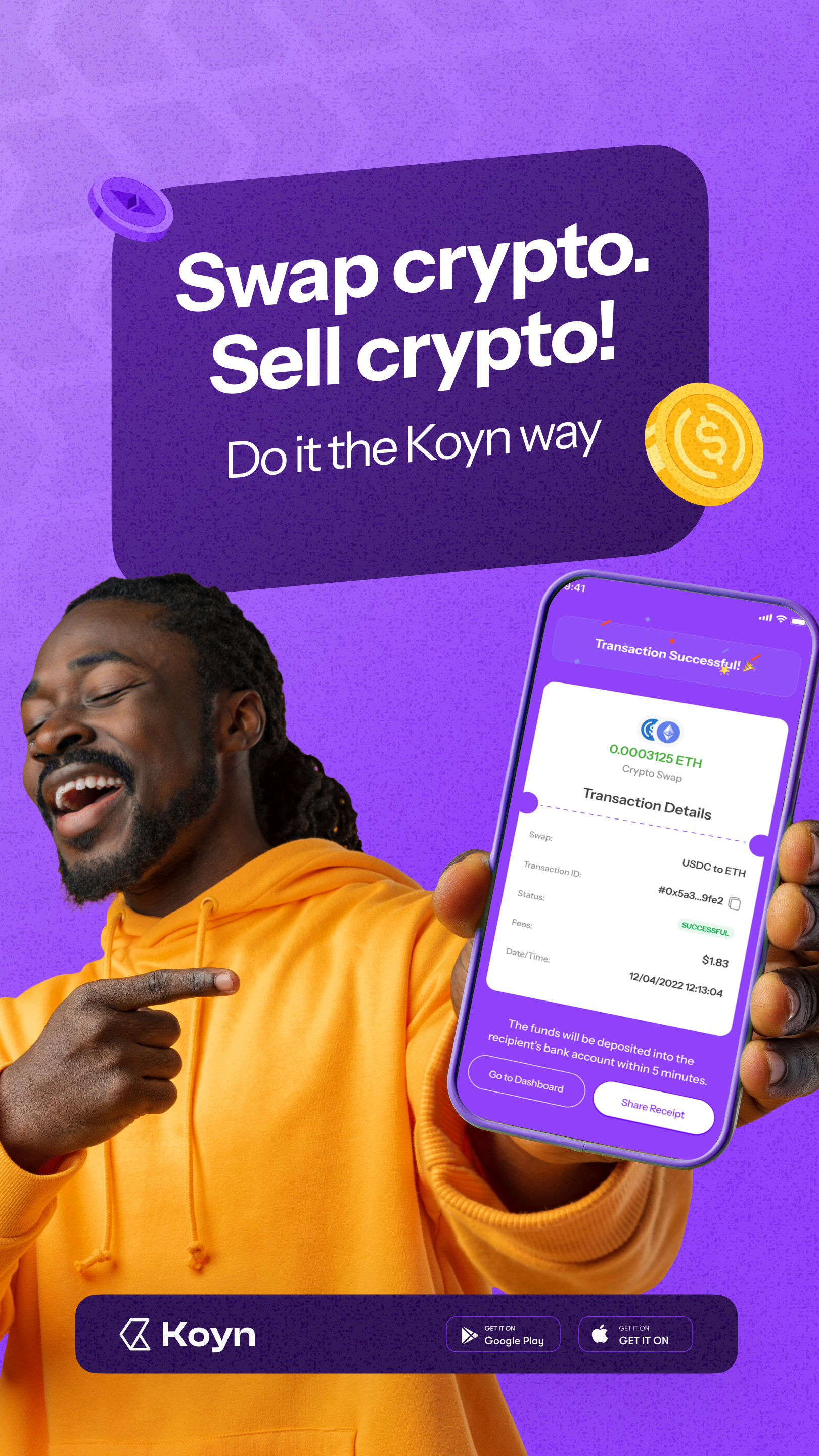 Koyn — Swap & Sell Crypto